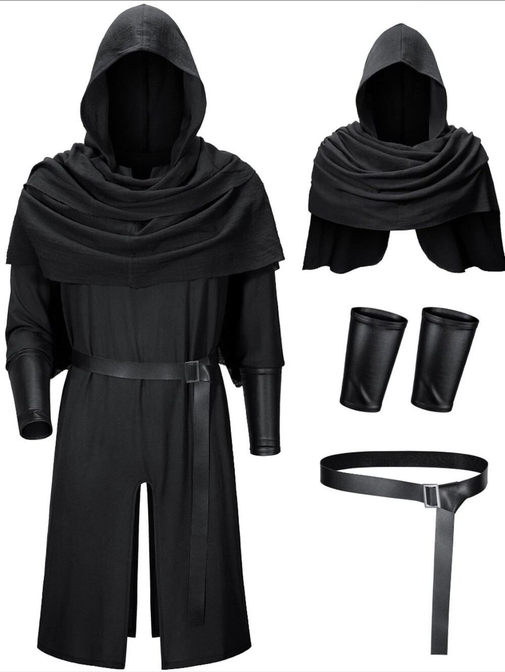 Medieval Renaissance Pirate Costume Knight Cosplay Outfit LARP Costume 4pcs